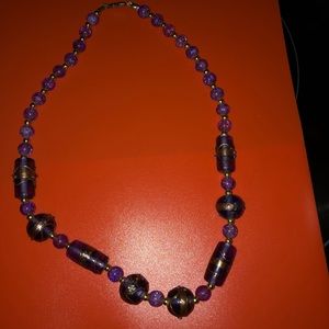 Crackle and Morano Glass  Necklace Made By Me - 461 $80 or $65 w/offer